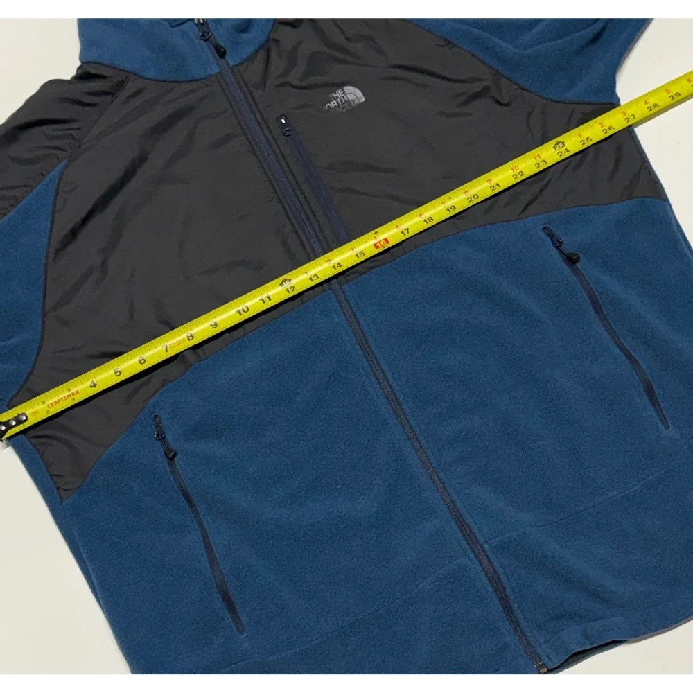 The North Face TKA Glacier Fleece Jacket Mens XXL Blue Black Full Zip Colorblock